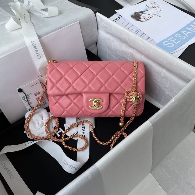 2022 CC original lambskin flap bag AS1787 pink