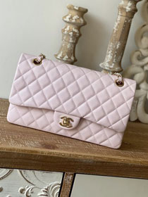 CC original grained calfskin medium flap bag A01112 light pink