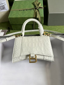 2022 GG original crocodile calfskin hacker project mini hourglass bag 5928331 white