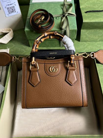 GG original calfskin diana mini tote bag 702732 brown