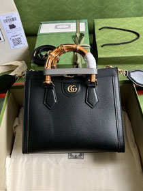 GG original calfskin diana small tote bag 702721 black