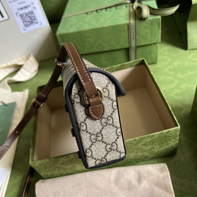 GG original canvas horsebit 1955 mini bag 699296 brown