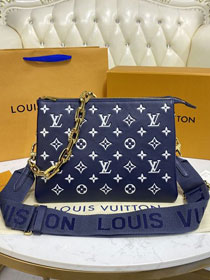 2023 Louis vuitton original lambskin coussin pm bag M58626 navy blue