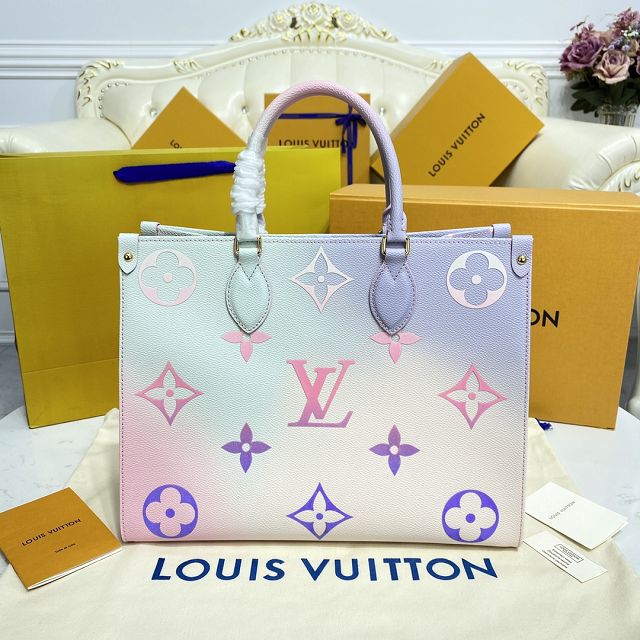 Louis vuitton original monogram onthego mm m20510 sunrise pastel	