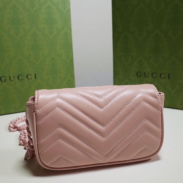 2022 GG original calfskin marmont belt bag 699757 pink