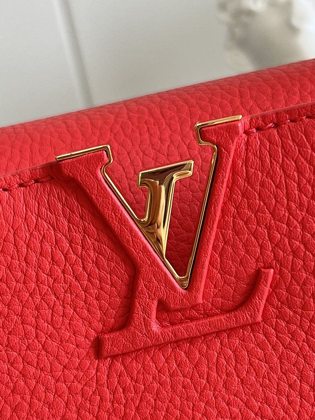 Louis vuitton original calfskin capucines BB handbag M59653 red