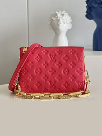 Louis vuitton original lambskin coussin BB bag M59396 red lipstick