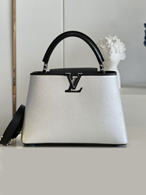 Louis vuitton original calfskin capucines BB handbag M50531 silver