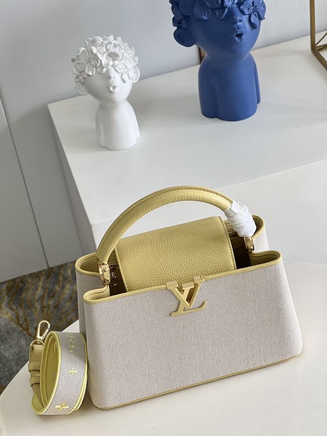 Louis vuitton original canvas capucines mm handbag M59872 yellow