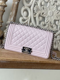 CC original lambskin medium boy handbag A67086 light pink