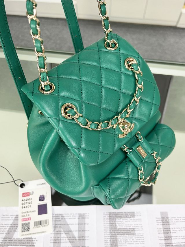 CC original lambskin mini backpack AS2908 green