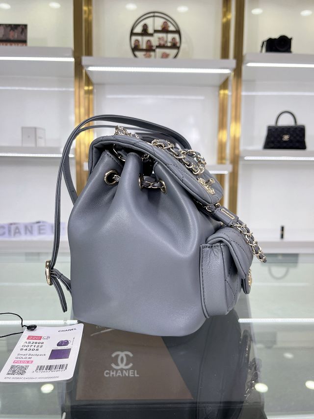 CC original lambskin mini backpack AS2908 grey