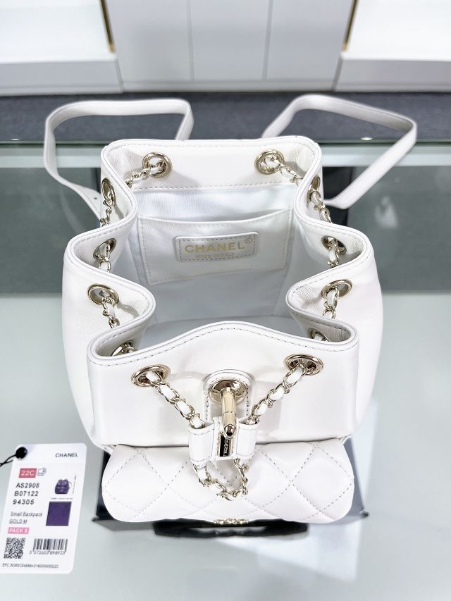 CC original lambskin mini backpack AS2908 white