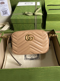 2022 GG marmont matelasse calfskin mini bag 448065 rose beige