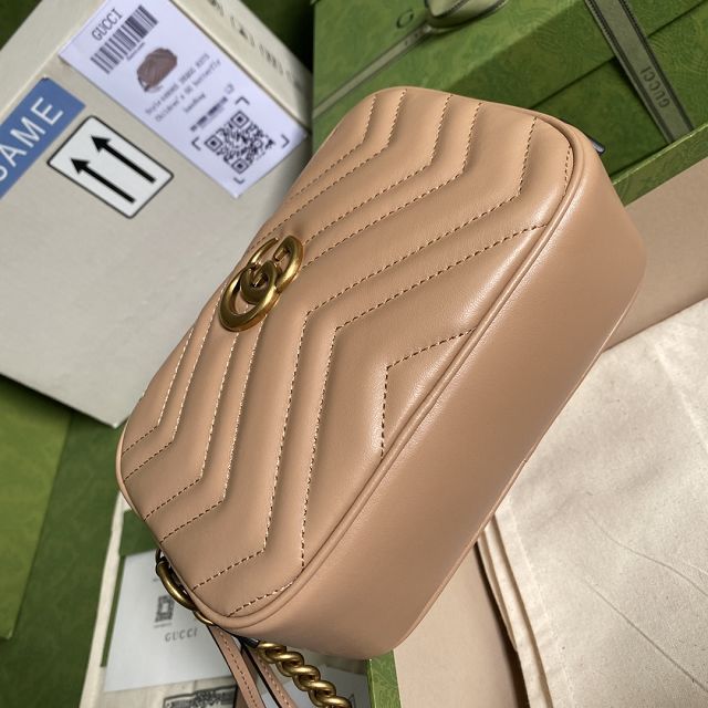 2022 GG marmont matelasse calfskin mini bag 448065 rose beige