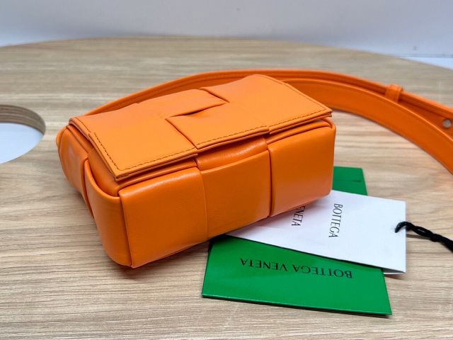 BV original aged calfskin mini cassette bag 667048 orange