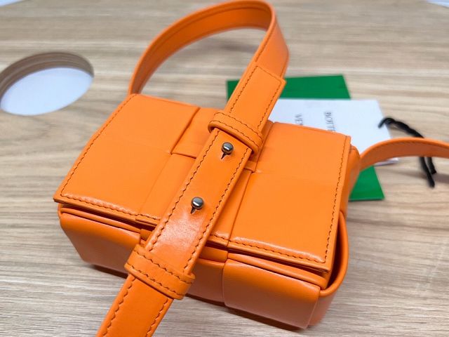 BV original aged calfskin mini cassette bag 667048 orange