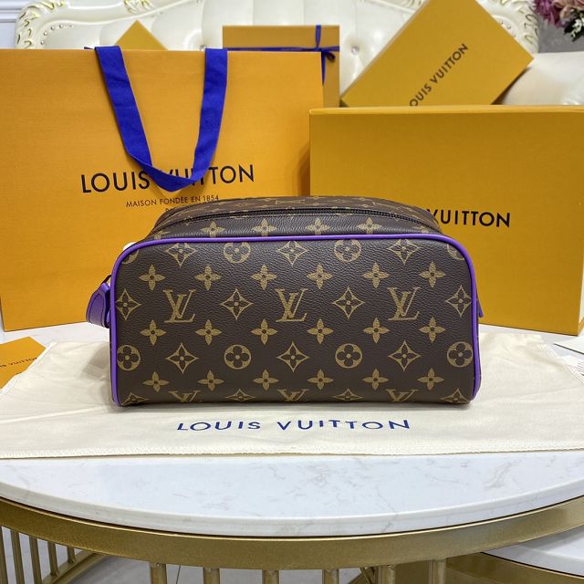 Louis vuitton original monogram canvas dopp kit toiletry bag M46253 purple