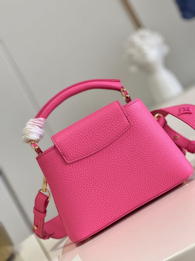 Louis vuitton original calfskin capucines mini handbag M20848 rose red