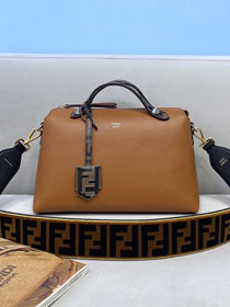 Fendi original calfskin medium by the way boston bag 8BL146 brown