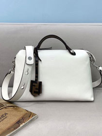 Fendi original calfskin medium by the way boston bag 8BL146 white