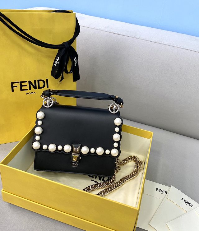 Fendi original calfskin mini kan U bag 8M0416-2 black