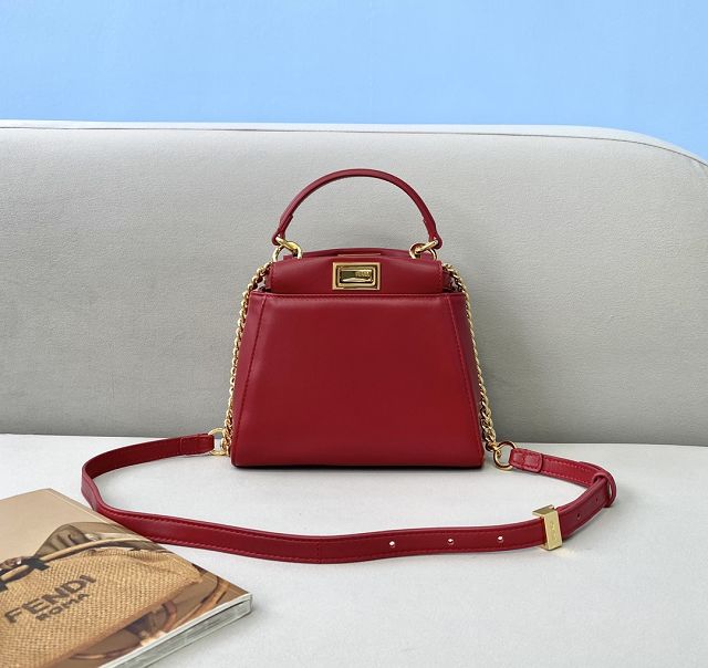 Fendi original calfskin mini peekaboo bag 8BN243 red