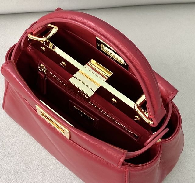 Fendi original calfskin mini peekaboo bag 8BN243 red