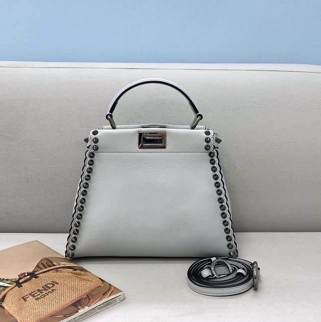 Fendi original calfskin small peekaboo bag 8BN244 ice blue