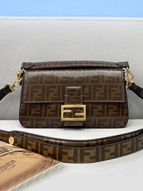 Fendi original fabric medium baguette bag 8BR600 brown