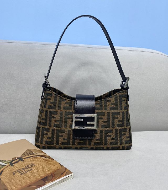 Fendi original fabric medium shoulder bag 8BR323 brown