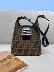 Fendi original fabric medium shoulder bag 8BR327 brown