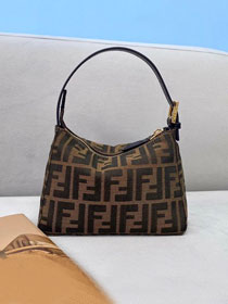 Fendi original fabric small shoulder bag 8BR299 brown