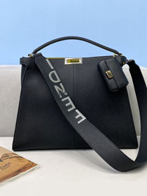 Fendi original calfskin large peekaboo Iseeu tote 7VA528 black