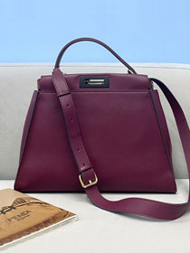 Fendi original calfskin medium peekaboo bag 8BN240 burgundy