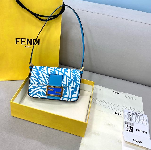 Fendi original canvas mini 1997 baguette bag 8BR712 blue