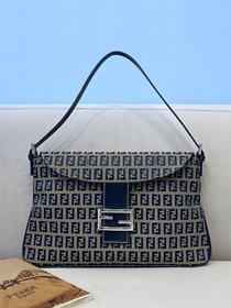 Fendi original fabric large shoulder bag 8BR156 blue