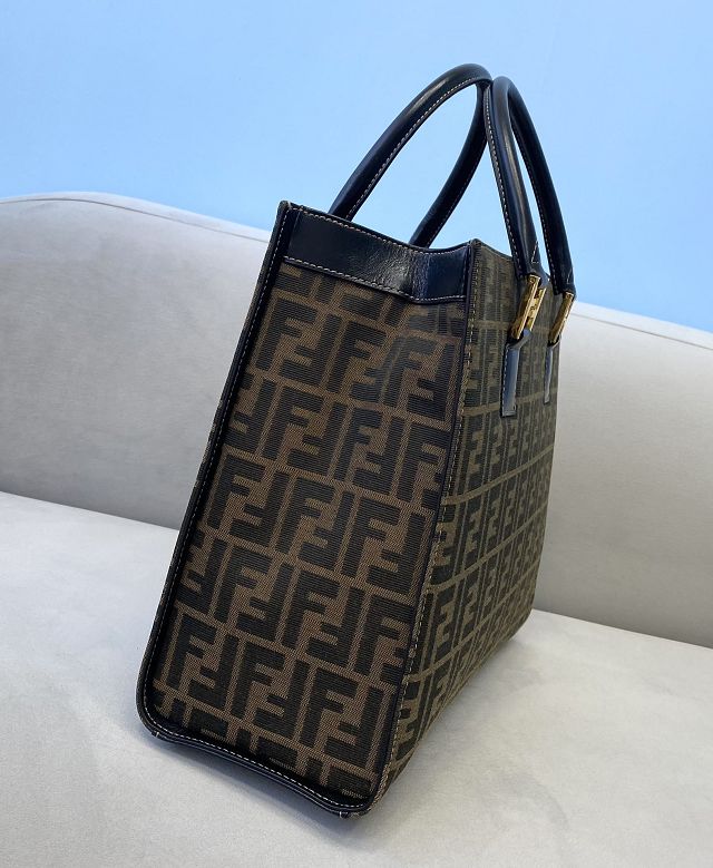 Fendi original fabric large tote bag 8BR335 brown