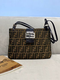 Fendi original fabric medium shoulder bag 8BR319 brown