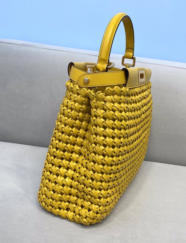 Fendi original lambskin medium peekaboo bag 8BN240 yellow