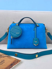 Fendi original suede medium by the way boston bag 8BL146 blue