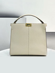 Fendi original grained calfskin medium peekaboo Iseeu tote 7VA527 beige