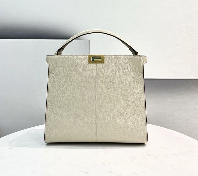 Fendi original grained calfskin medium peekaboo Iseeu tote 7VA527 beige