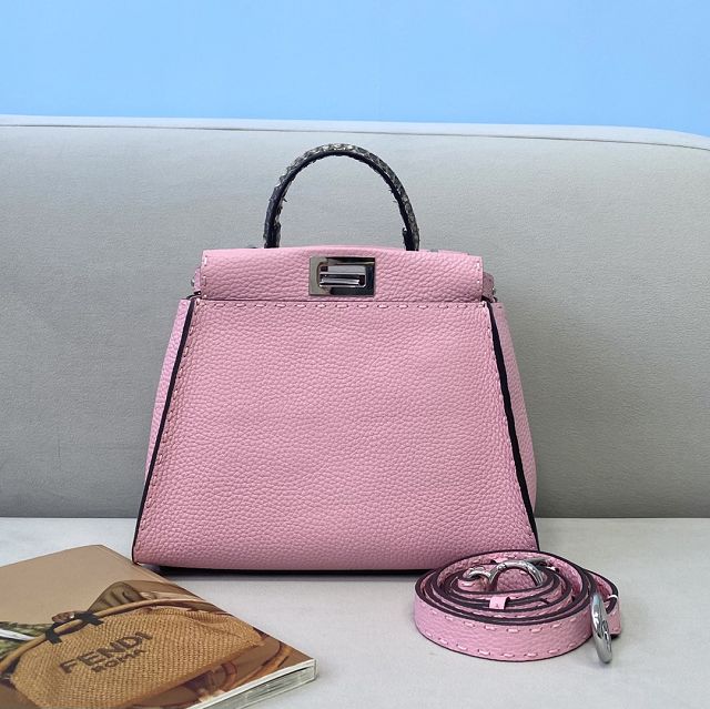 Fendi original calfskin small peekaboo bag 8BN244 pink