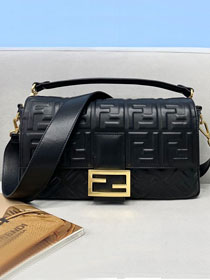 Fendi original lambskin large baguette bag 8BR795 black