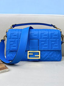 Fendi original lambskin large baguette bag 8BR795 blue