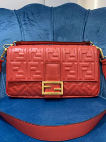 Fendi original lambskin large baguette bag 8BR795 red