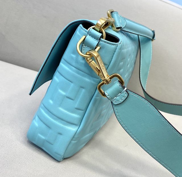 Fendi original lambskin large baguette bag 8BR795 sky blue