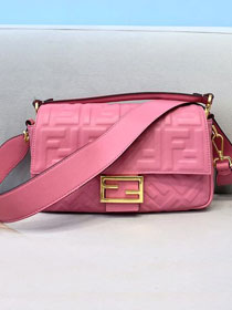 Fendi original lambskin medium baguette bag 8BR600 pink