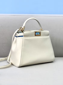 Fendi original lambskin small peekaboo bag 8BN244 white